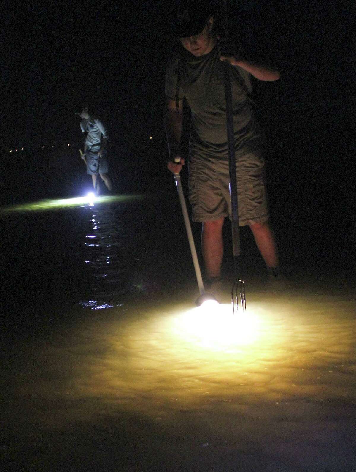 Nighttime floundergigging