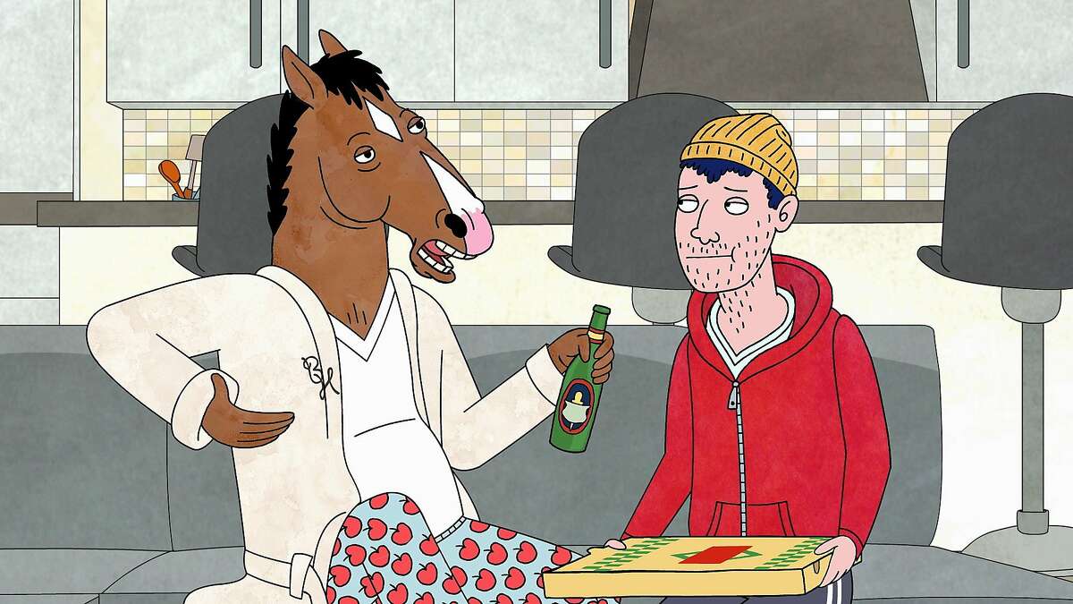 BoJack (left, voiced by Will Arnett) and Todd (right, voiced by Aaron Paul) in Netflix's "BoJack Horseman."