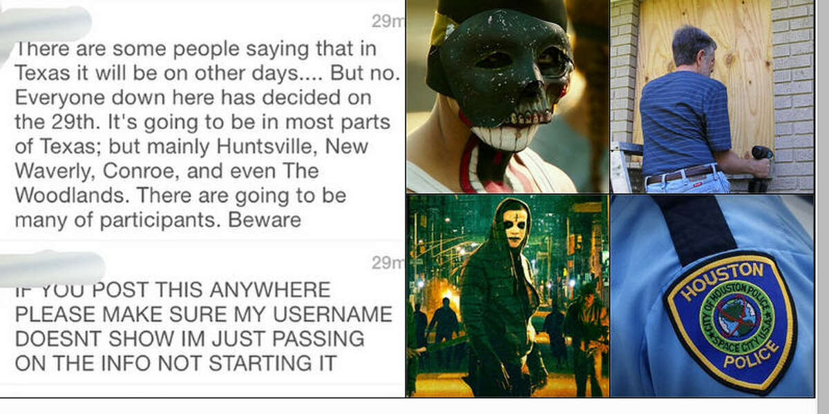 Posts on social media indicate Texans aren't worried about a "Texas Purge" purportedly scheduled for Aug. 29, 2014. The name refers to a 2013 movie, "The Purge," and this summer's sequel. In the movies the government announces a 12-hour period in which no laws are enforced.