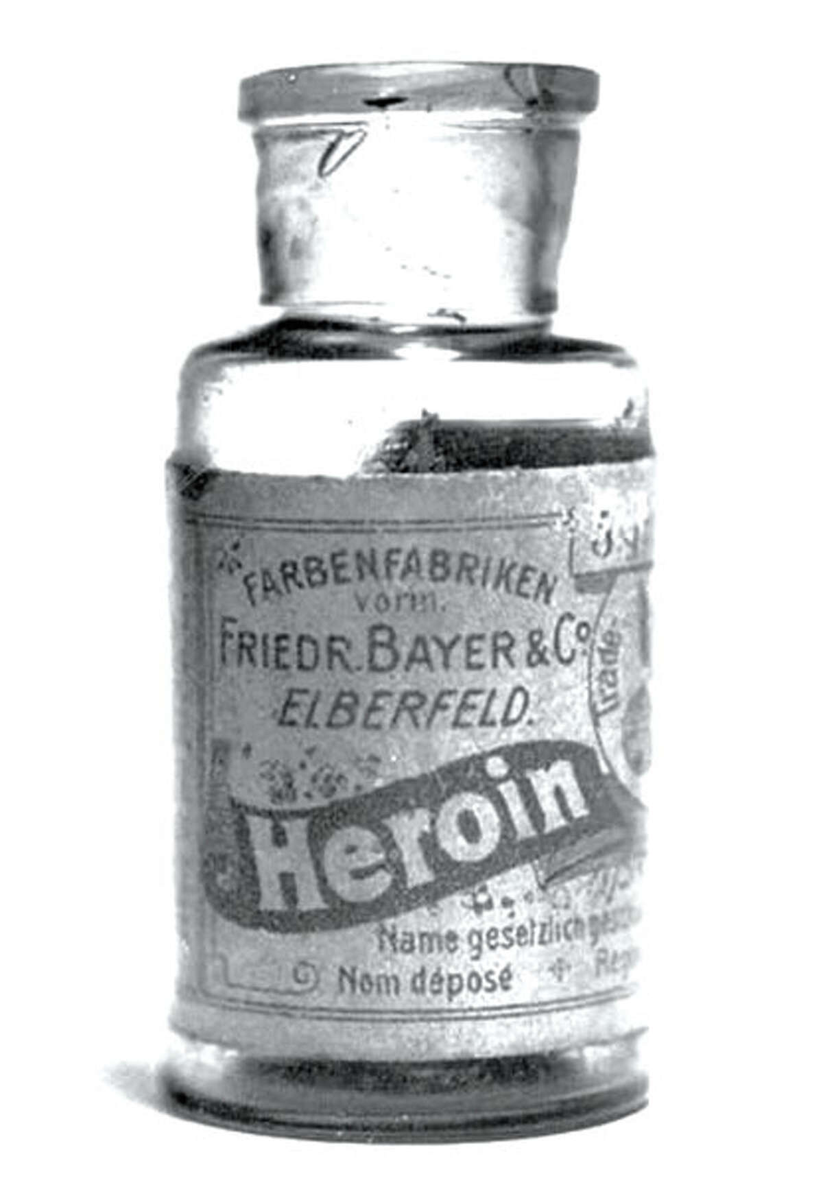 Drug History: One of the original bottles of Heroin produced by the Bayer Company.