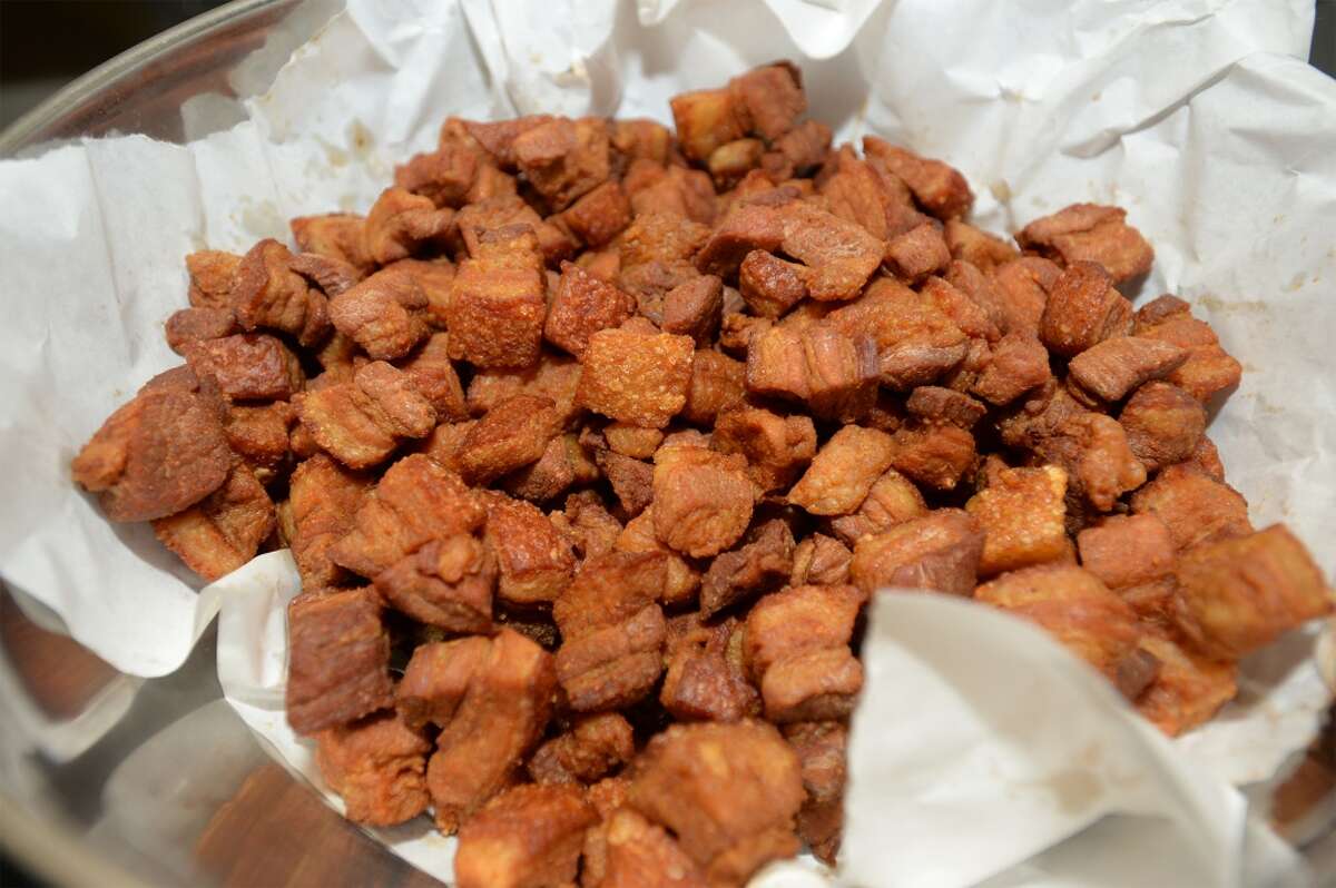 Pork cracklins at Uncle Henry's tamales in Beaumont. Guiseppe Barranco/@spotnewsshooter
