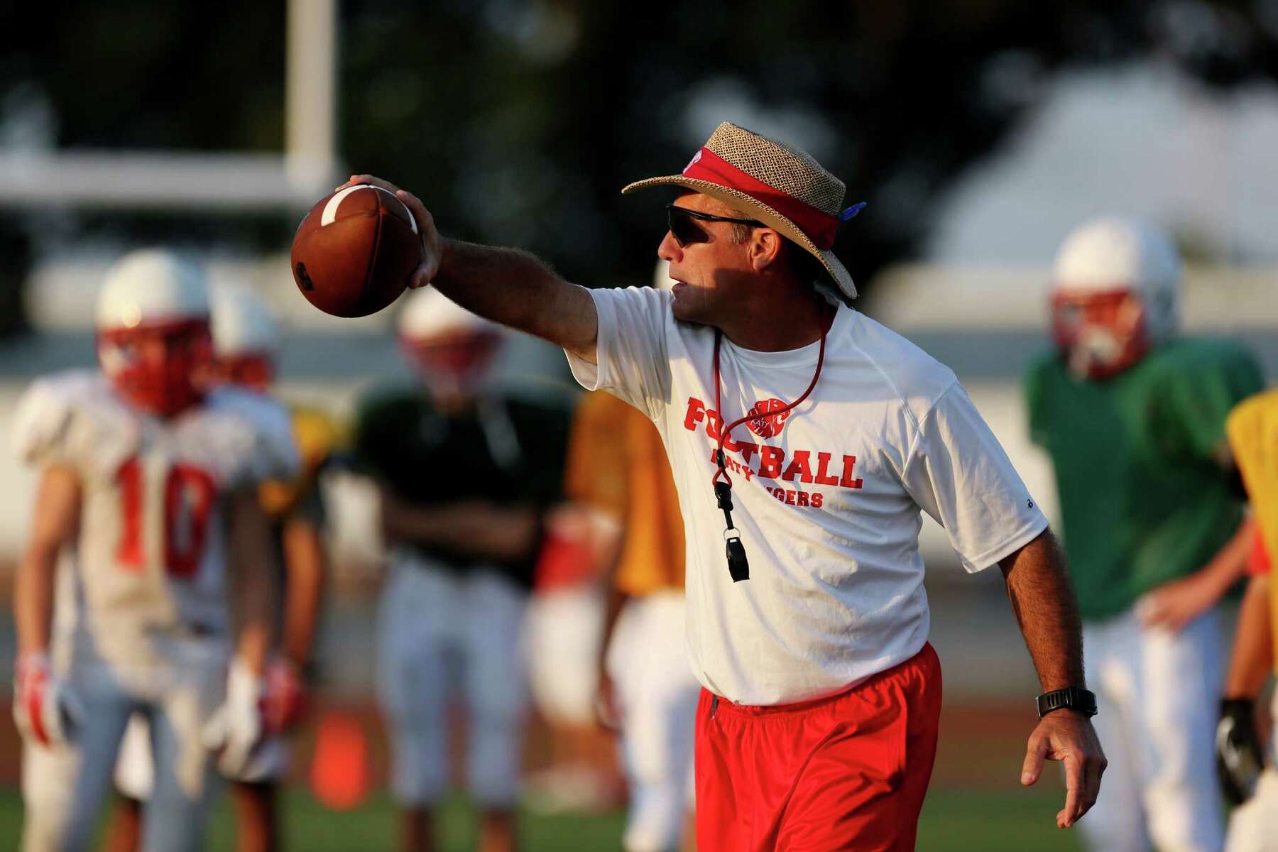 football coach straw hat