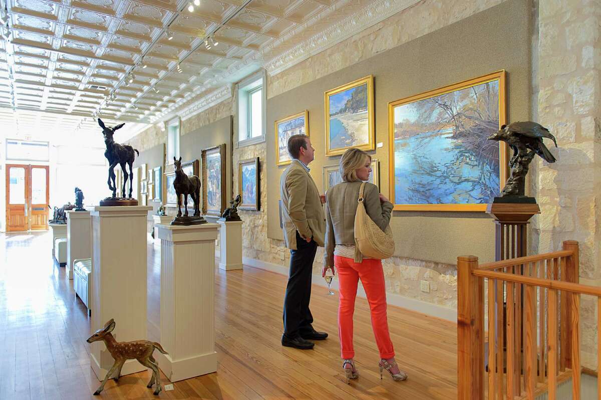 Art-lovers visit InSight Gallery during Fredericksburg's First Friday ArtWalk.