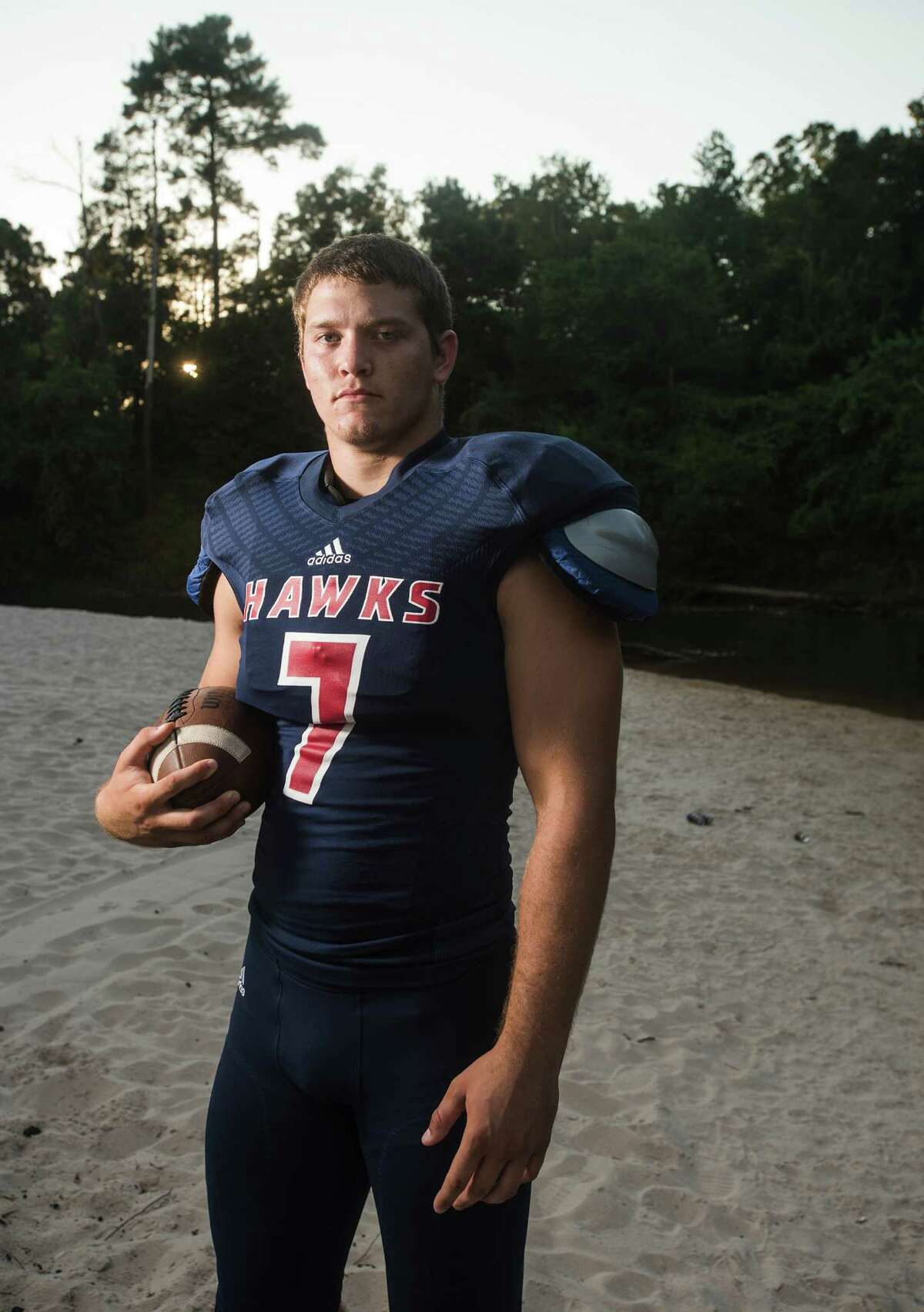 Hardin-Jefferson's Blain Padgett poses for a photo at Village Creek in Lumberton on Wednesday afternoon. Photo taken Wednesday 8/13/14 Jake Daniels/@JakeD_in_SETX