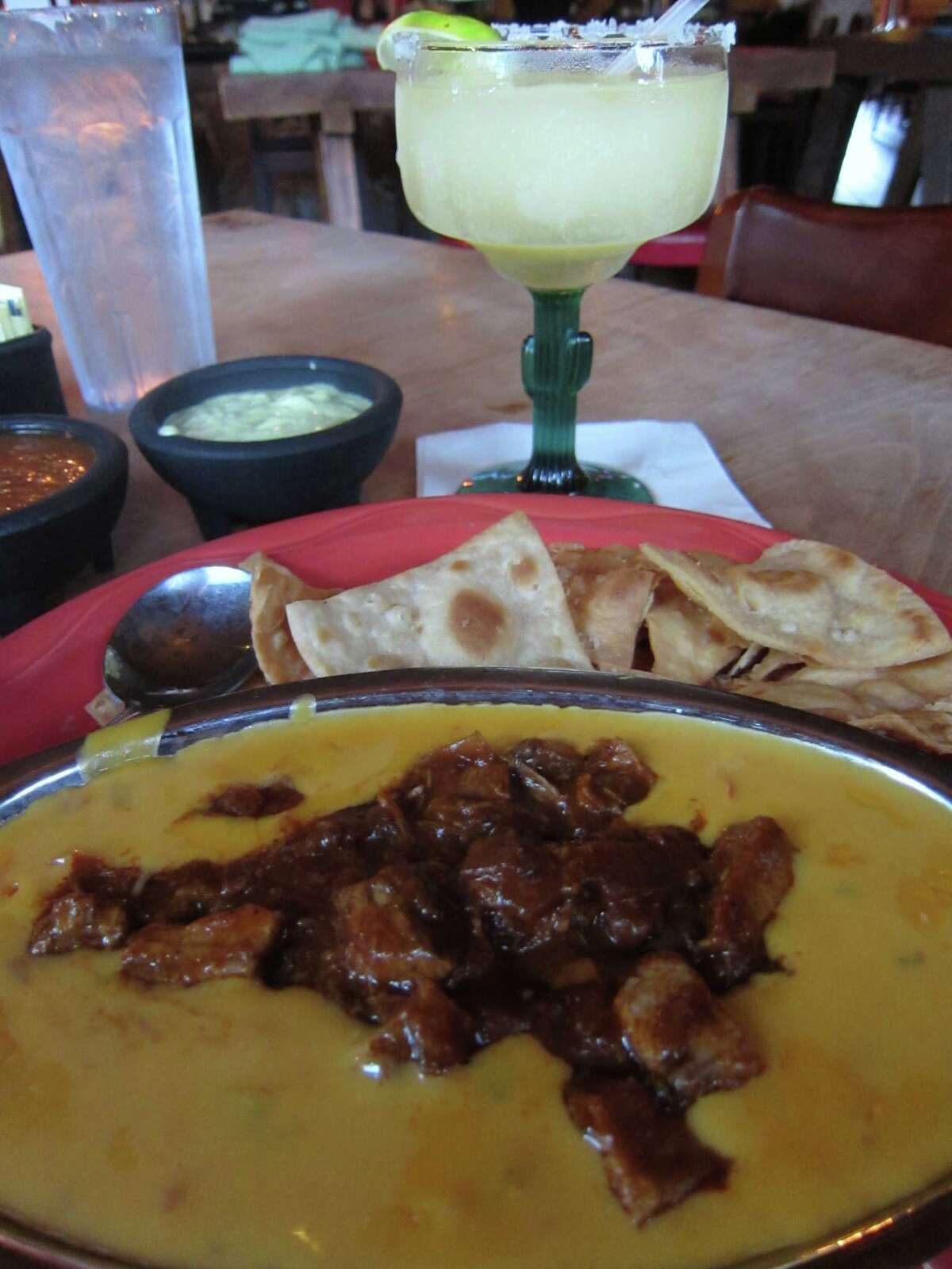 One Great Dish Chile Con Queso with brisket at El Tiempo