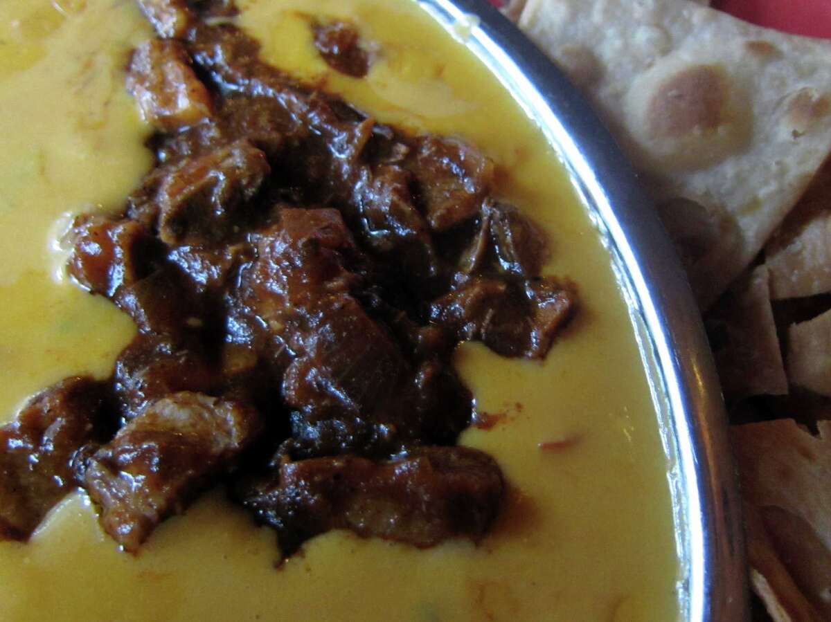 One Great Dish Chile Con Queso with brisket at El Tiempo