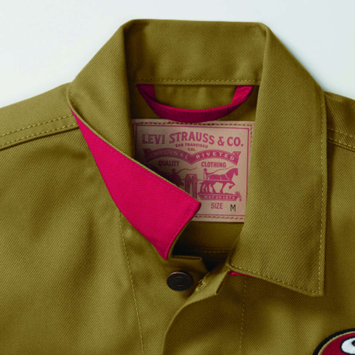 A look from the new Levi's X 49ers Collection. Available at select San Francisco Levi's stores, Levi.com, the 49ers Team Store at Levi's Stadium and 49ers Team Stores throughout the Bay Area.