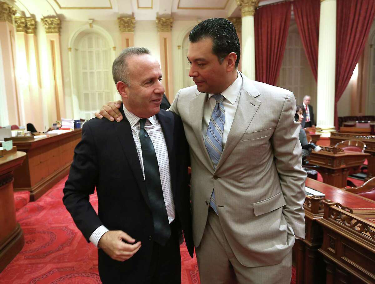 Former state Senate President Pro Tem Darrell Steinberg, D-Sacramento (left), with Sen. Alex Padilla, led the makeover effort.