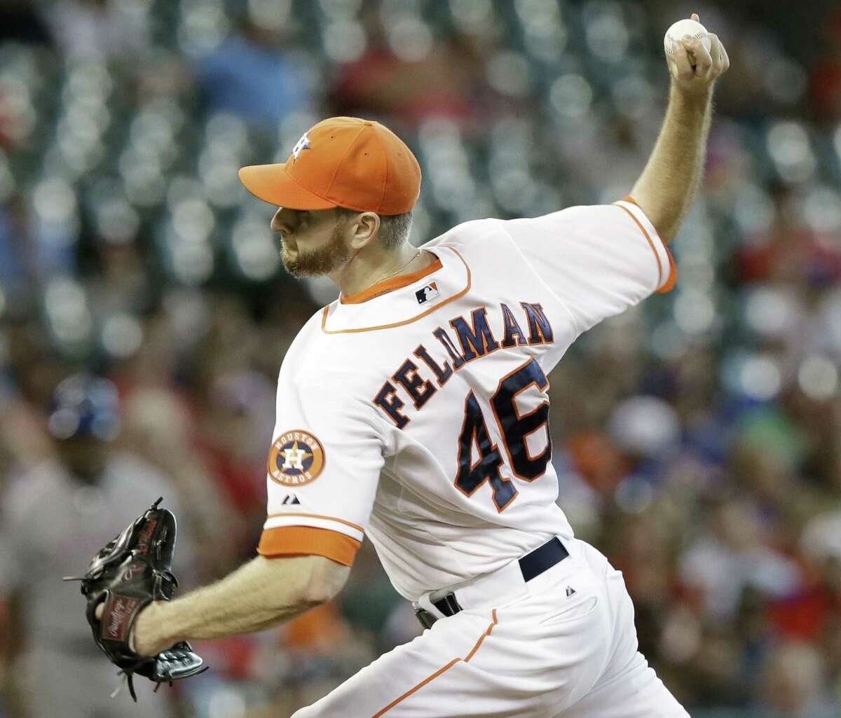 Houston's Scott Feldman struck out five and walked one in his three-hit shutout of the Rangers, his former club. It was his second complete game in August.