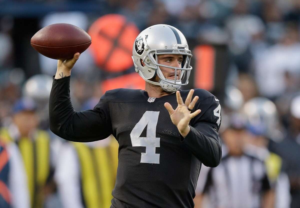 Week 2, Sept. 14, 3:25 p.m., CBS at Raiders Rookie Derek Carr replaces Matt Schaub and is besieged by the Texans’ smothering pass rush. Prediction: Texans 19, Raiders 13