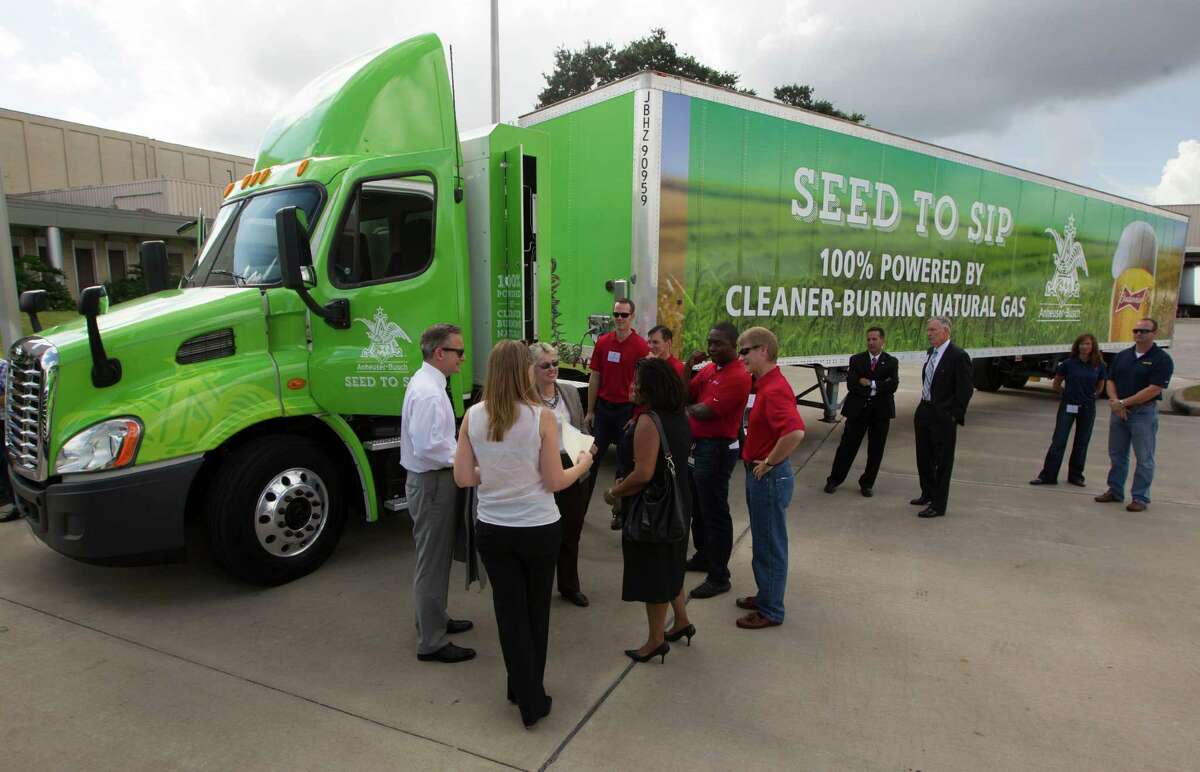Anheuser-Busch had a ceremony Thursday marking its announcement that its local heavy truck fleet will be fueled by compressed natural gas instead of diesel.