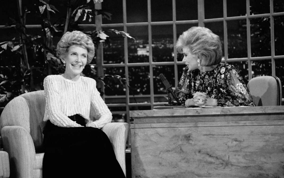In 1986, Rivers made TV history as the first woman to host a late-night talk show. First lady Nancy Reagan was a guest on “The Late Show Starring Joan Rivers” on Oct. 30, 1986.