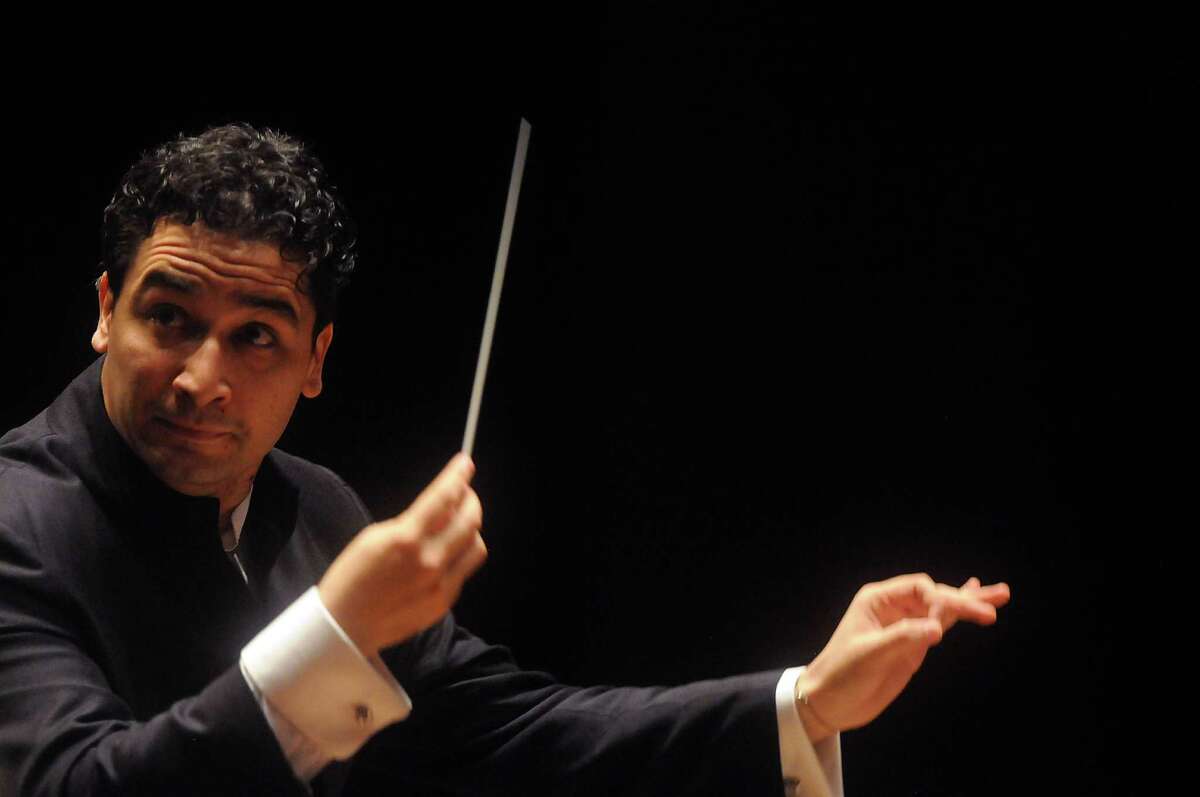 New music director Andres Orozco-Estrada leads the Houston Symphony at Jones Hall Friday April 18, 2014.(Dave Rossman photo)