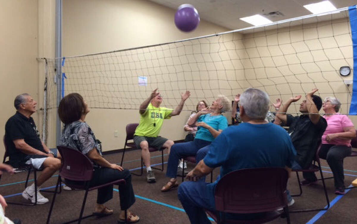 Seniors attend the Alicia Treviño López Senior Center to exercise their ...