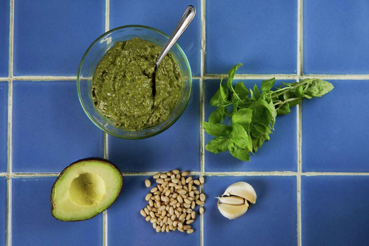 Home-made pesto with avocado, basil, pine nuts, garlic and olive oil. Tuesday, Aug. 26, 2014, in Houston. ( Marie D. De Jesus / Houston Chronicle )