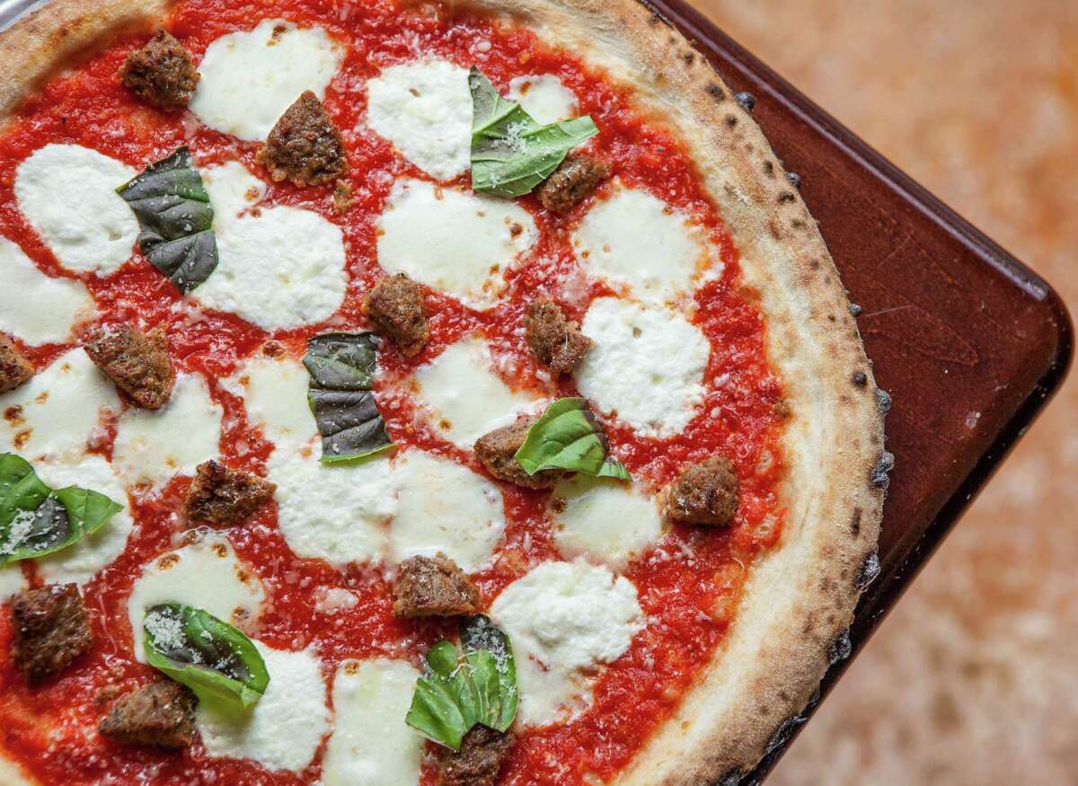 Pizaro's Pizza Napoletana's polpette pizza, photographed, Tuesday, July 22, 2014, in Houston. ( Nick de la Torre )