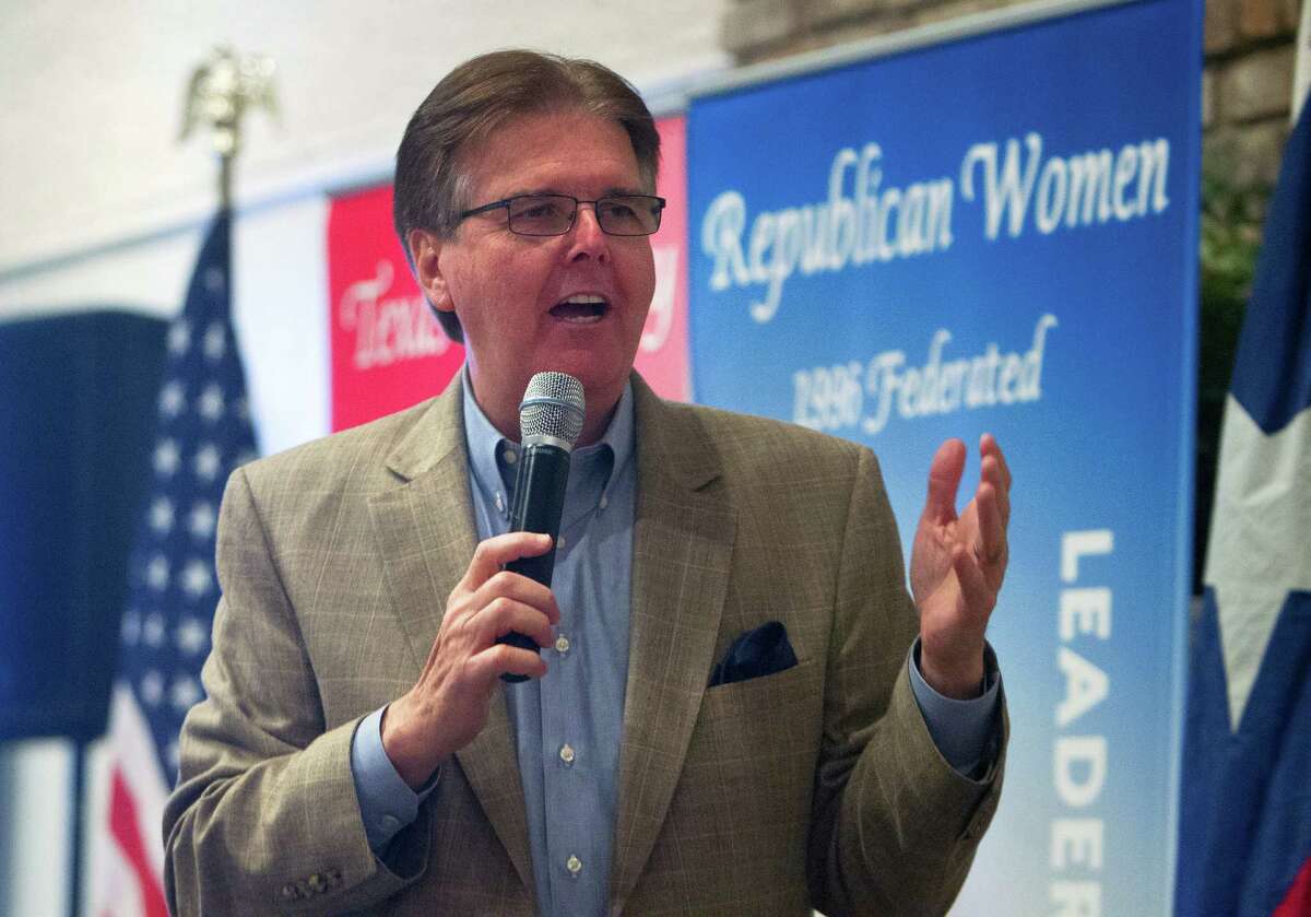 Senator Dan Patrick speaks during a Tea Party Republican Women meeting at the Greenwood Forest Residents Club, Tuesday, Sept. 9, 2014, in Houston.
