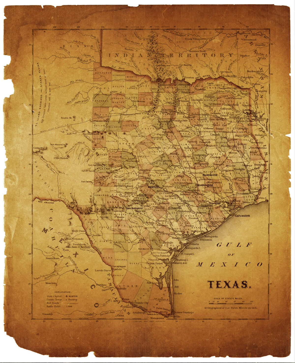 Reprint of 1849 Texas map is the most popular one sold by state