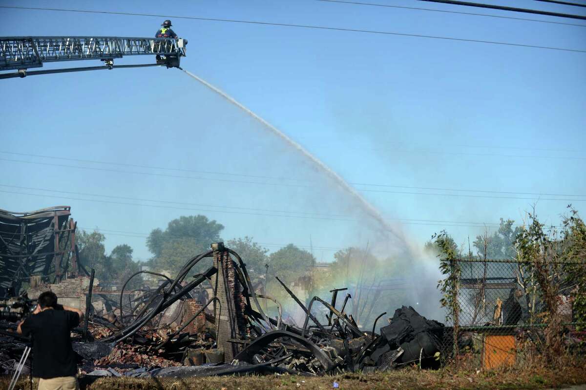 Officials assess damage to Sound from Bridgeport fire