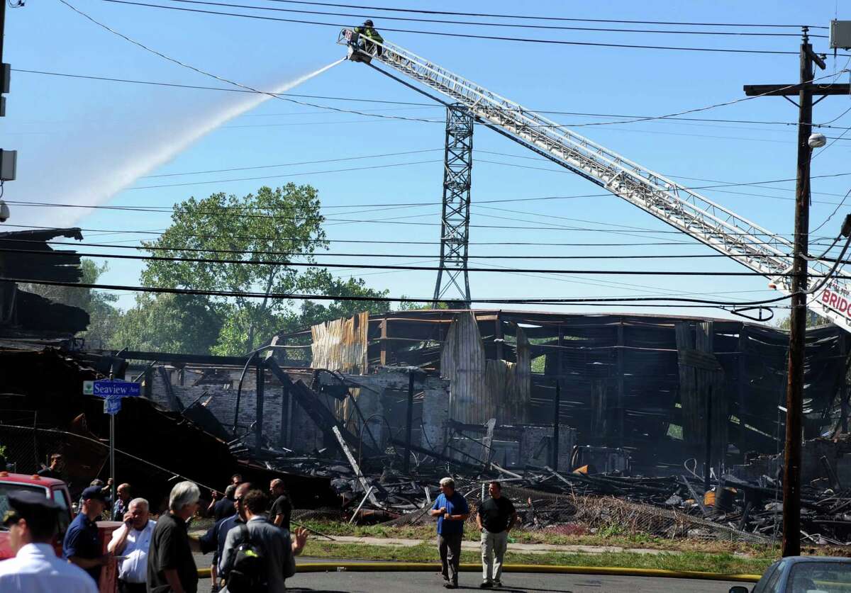 Officials assess damage to Sound from Bridgeport fire