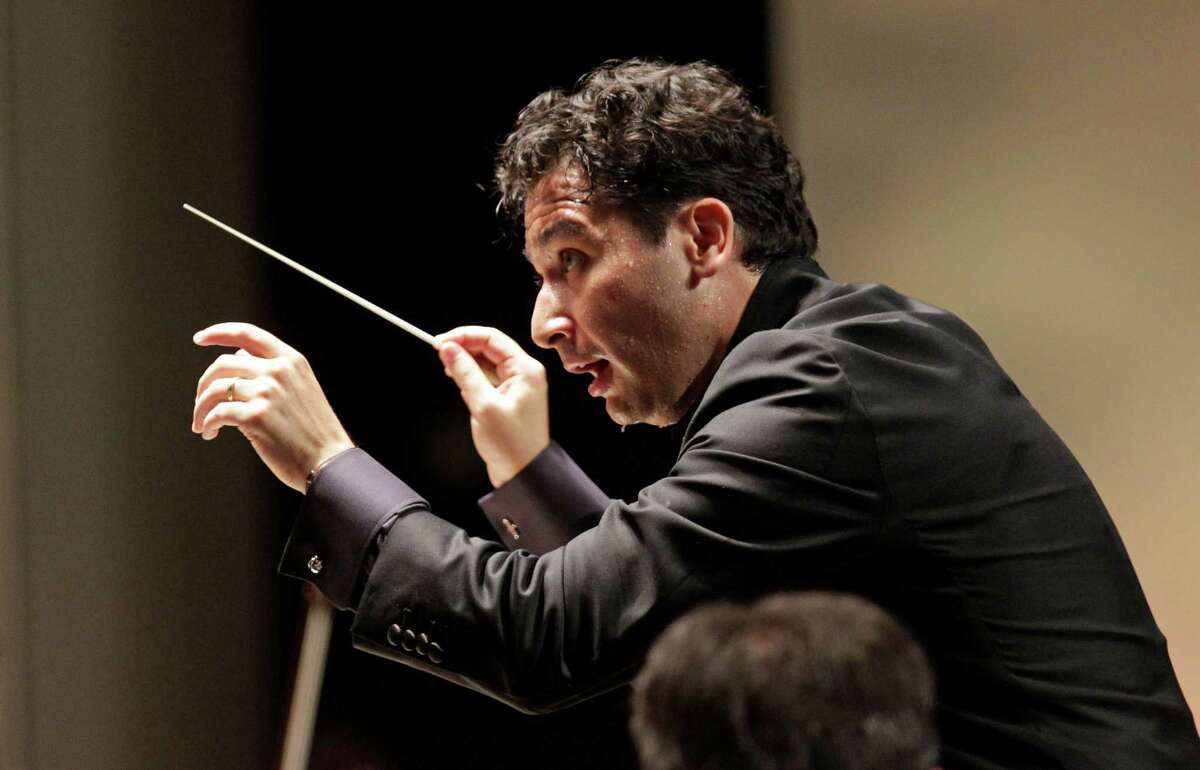 The Houston Symphony with its new music director Andres Orozco-Estrada is shown during performance at Miller Outdoor Theatre, 6000 Hermann Park Dr., Friday, Sept. 12, 2014, in Houston.