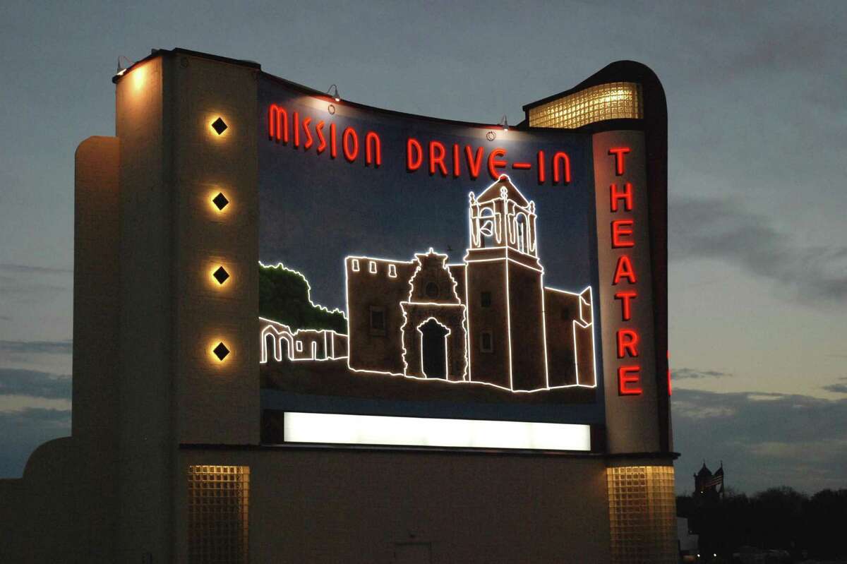 The lights of the new Mission Drive-In Theatre mural were turned on during an official lighting ceremony in February.
