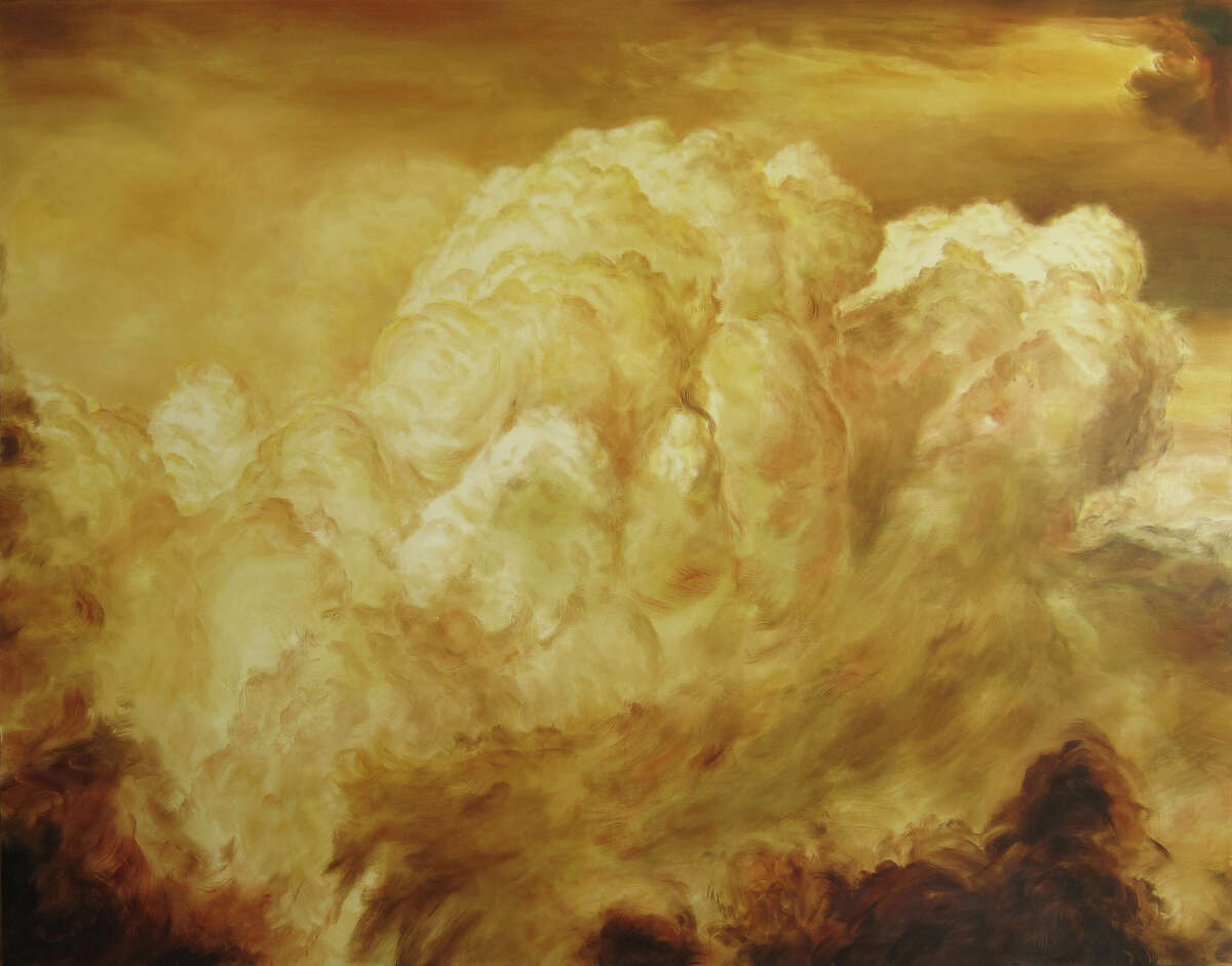 "Rick Shaefer: Rendering Nature" is on view at the Bellarmine Museum of Art, in Fairfield, through Dec. 19. The collection includes dramatic paintings of clouds and life-size charcoal drawings of bison, rhinoceros and crows.
