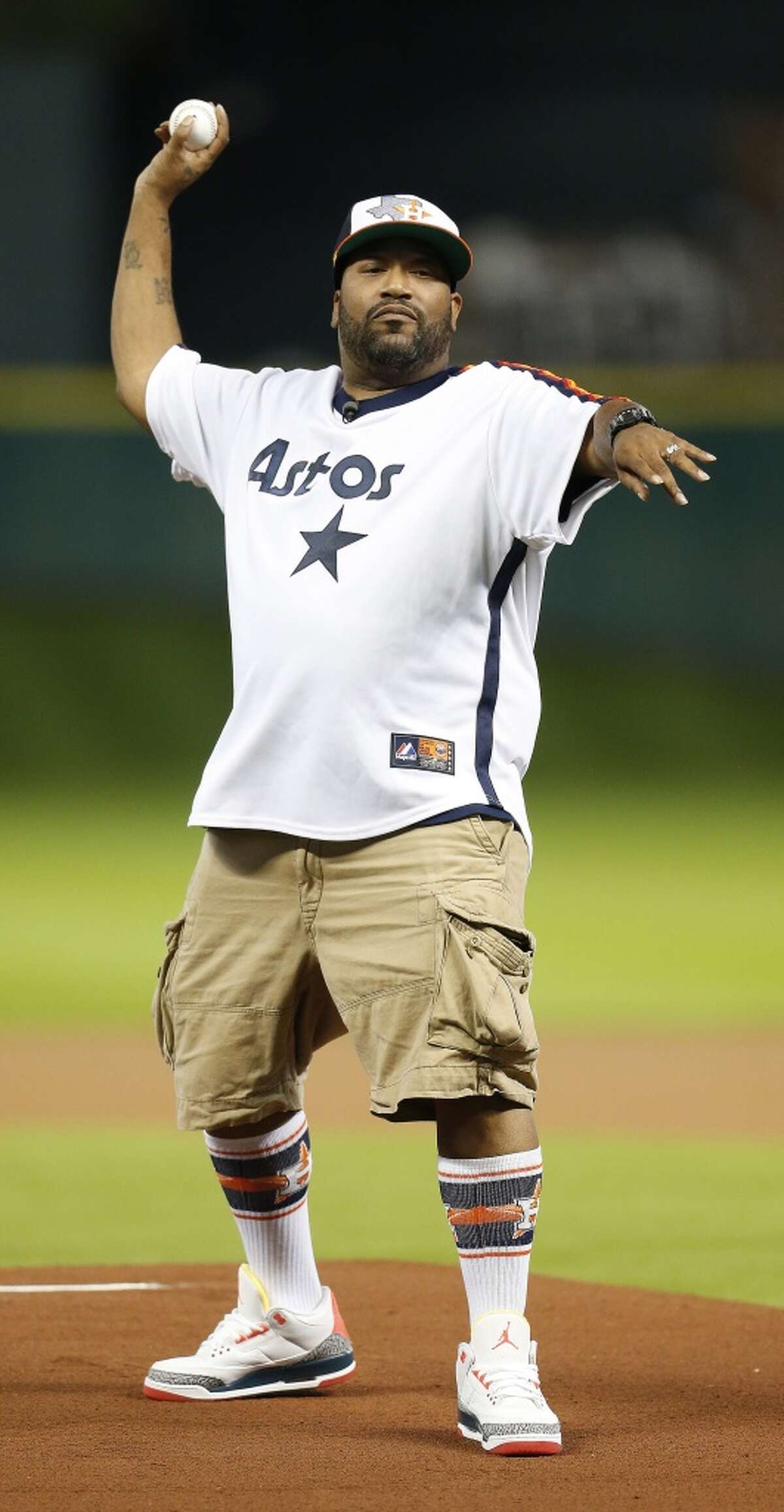 Bun B Throws First Pitch At Houston Astros Game