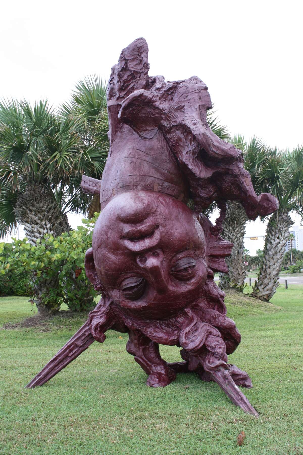 Giant head sculptures greet South Padre tourists