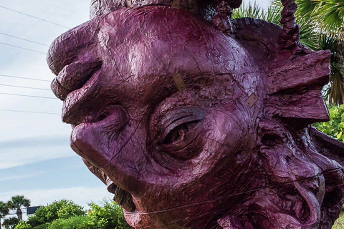 Giant head sculptures greet South Padre tourists