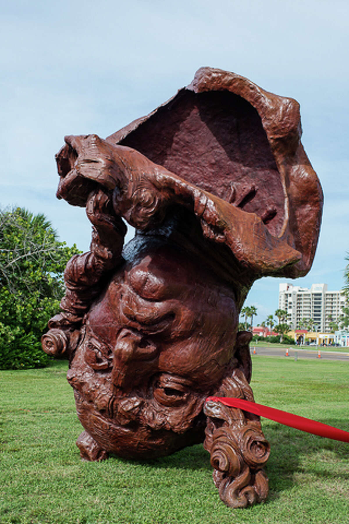 Giant head sculptures greet South Padre tourists