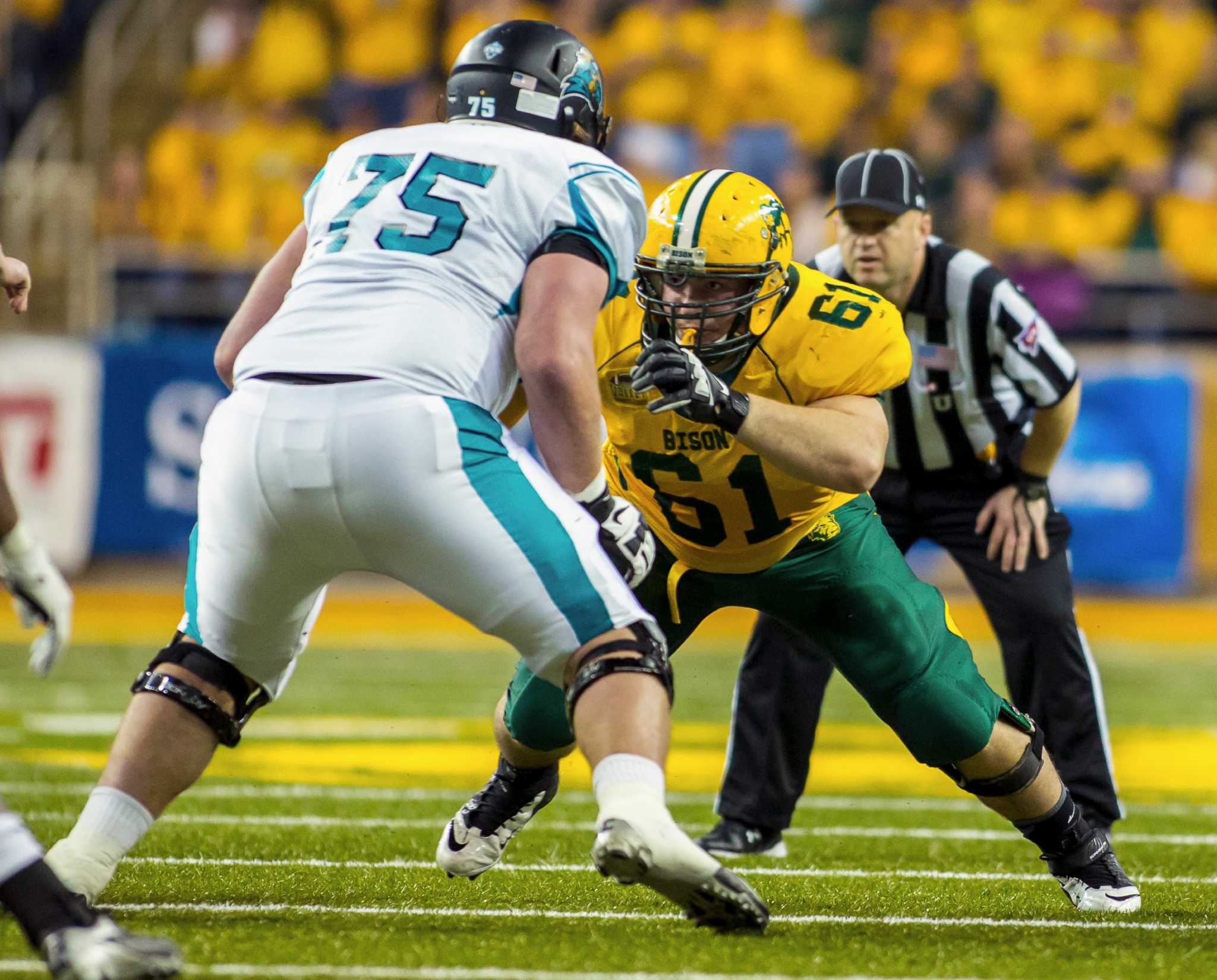 North Dakota State lineman transitions from farming to football