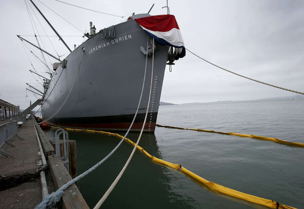 The liberty ship Jeremiah O'Brien is suspected in the fuel spill Sunday September 21, 2014. A fuel spill near Pier 45 in San Francisco, Calif. brought out the Coast Guard and water booms around the Hyde Street pier, Pier 45 and the Jeremiah O'Brien liberty ship.