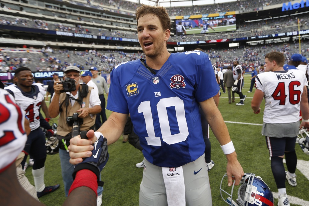 Speaking with Eli Manning at La. Sports Hall of Fame