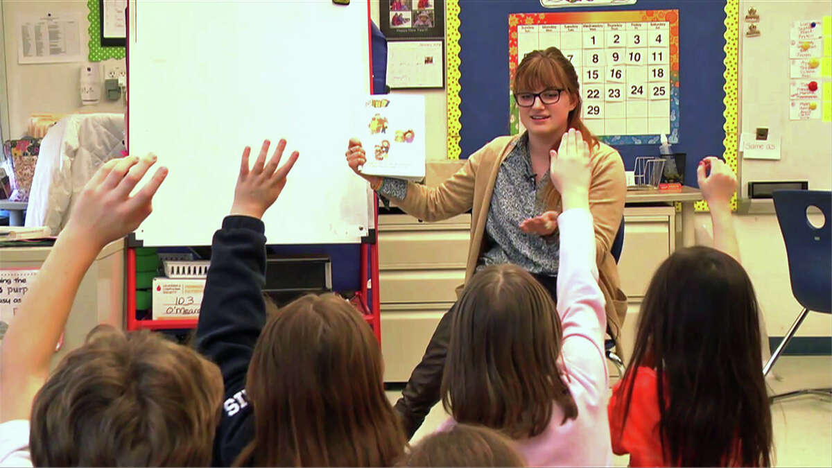 Jessica Buchanan, a community educator with the Center for Sexual Assault Crisis Counseling and Education, during one of the center's prevention programs.