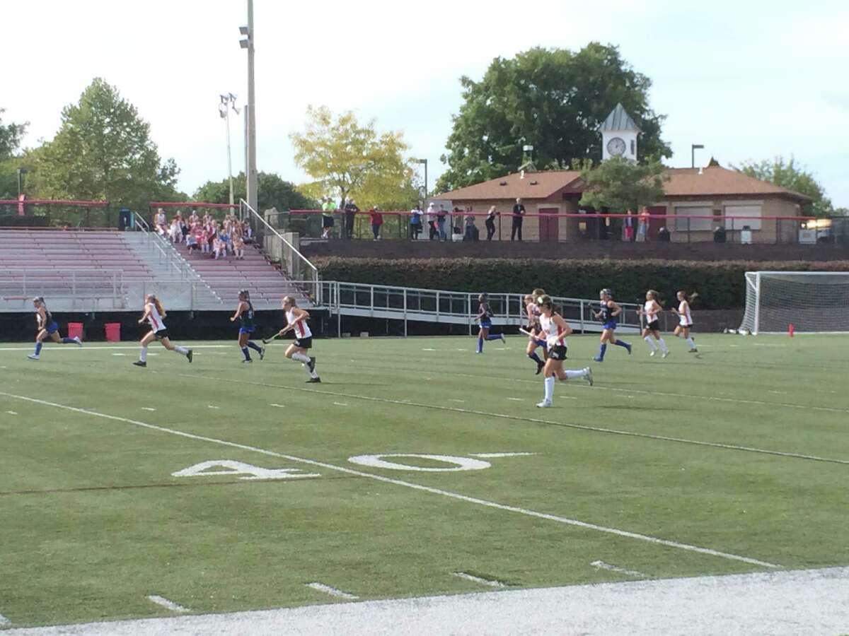 The New Canaan and Darien field hockey teams square off in a regular season game on Wednesday, Sept. 24, at Dunning Stadium.