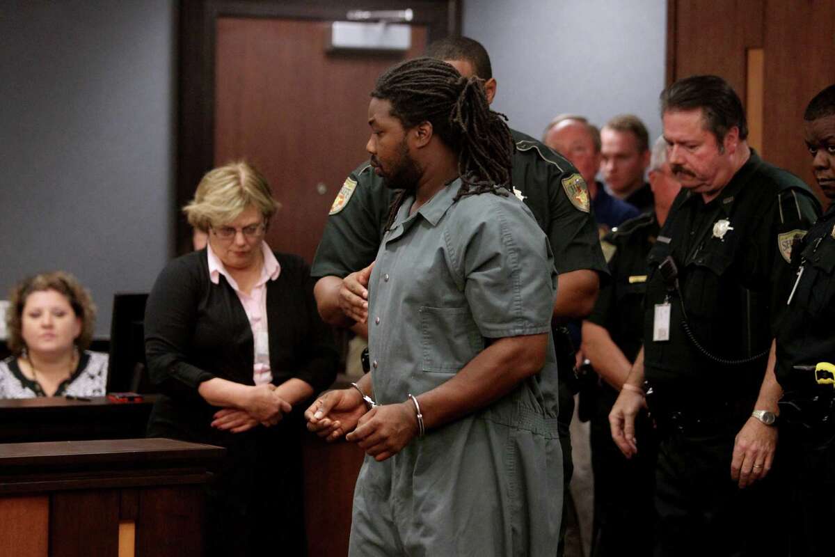 Jesse Leroy Matthew Jr., 32, charged with the abduction of a person with intent to defile, appears in the 405th Judicial District Court in front of Judge Michelle Slaughter for an extradition hearing at the Galveston County Justice Center Thursday, Sept. 25, 2014, in Galveston, Texas. Matthew Jr. waived extradition and will be released to authorities from Virginia. He was arrested Wednesday and is charged in the disappearance of 18-year-old University of Virginia student Hannah Elizabeth Graham.