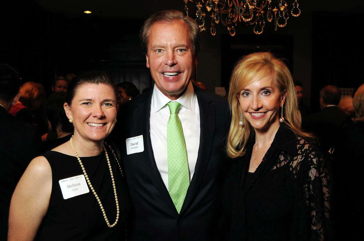 From left: Melissa Fisher with David and Tricia Dewhurst at the Hearts of Gold Gala at the Hotel ZaZa Friday Sept. 19, 2014.(Dave Rossman photo)