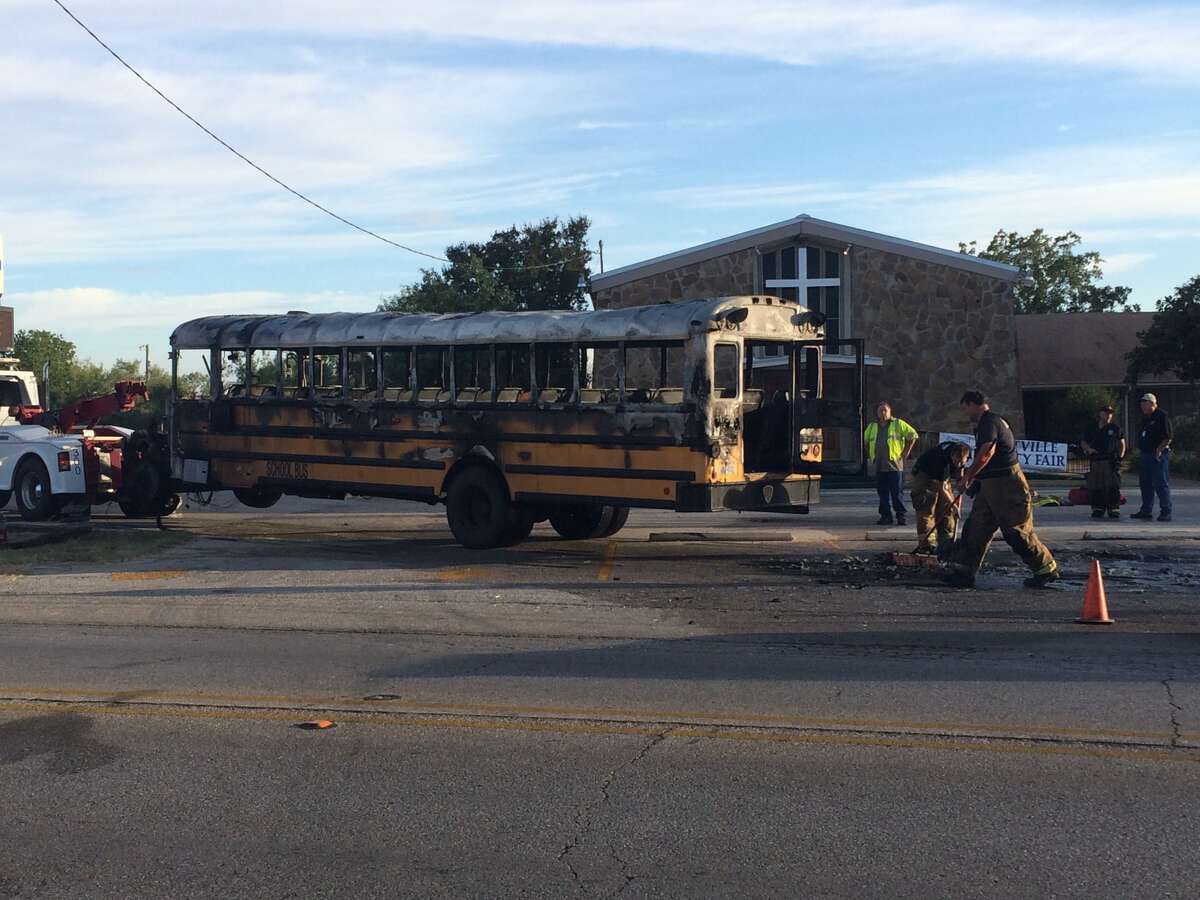 School bus catches fire as driver gets out to investigate smell near ...