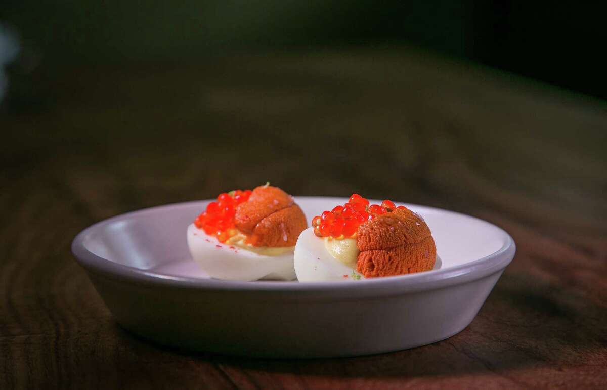 The Deviled Eggs at Urchin Bistrot in San Francisco, Calif. are seen on Sunday, September 22nd, 2014.