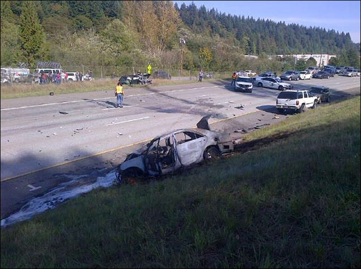 I 90 Reopens Following Fiery 4 Car Crash Near Preston 3345