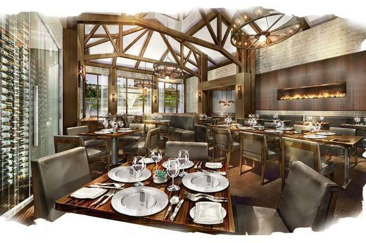 The interior will seat about 130 diners. Floor-to-ceiling windows will offer lake and golf course views.