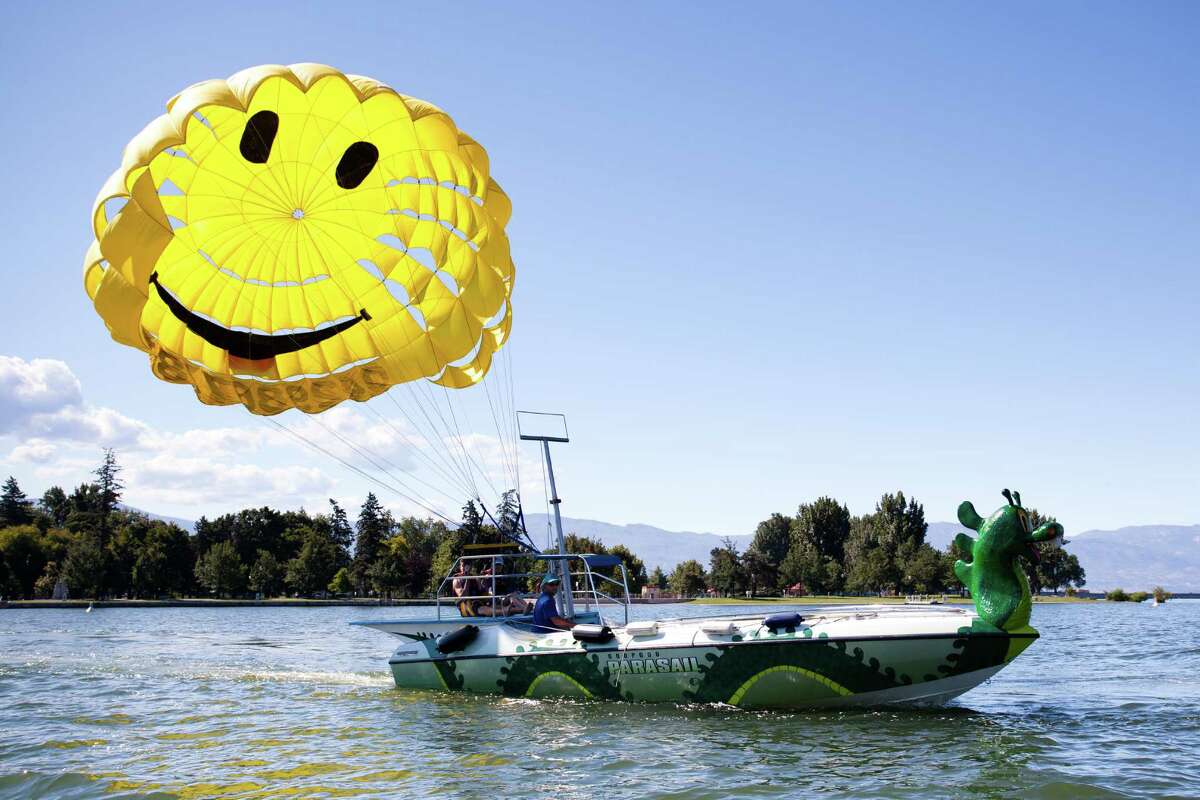 Ogopogo Parasail sports a likeness of the beastie on the front of their boat.
