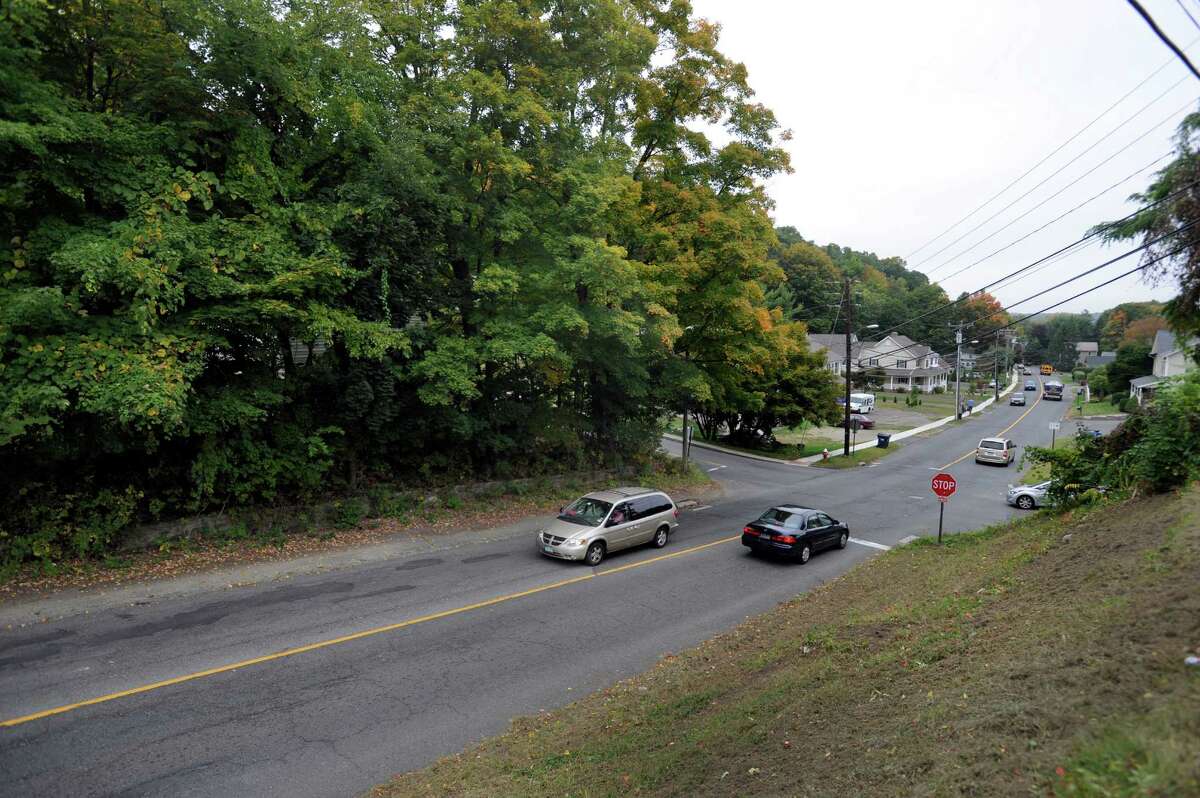 This photo shows a view of Maple Avenue in Bethel where it intersects at the stop sign with Hickok Avenue on the left. There is a proposed developement at the intersection of Hickok Avenue and Maple Avenue in Bethel, conn., that is set to include five large buildings and 70 units, which Zoning Board of Appeals chairman Justin Hurgin said will be detrimental to the surrounding homes in the neighborhood.