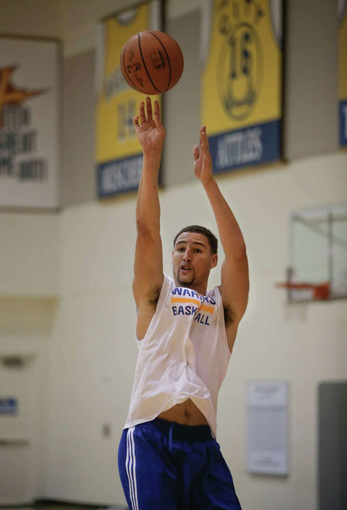 OAKLAND, CA - SEPTEMBER 22: Klay Thompson appears at the Golden