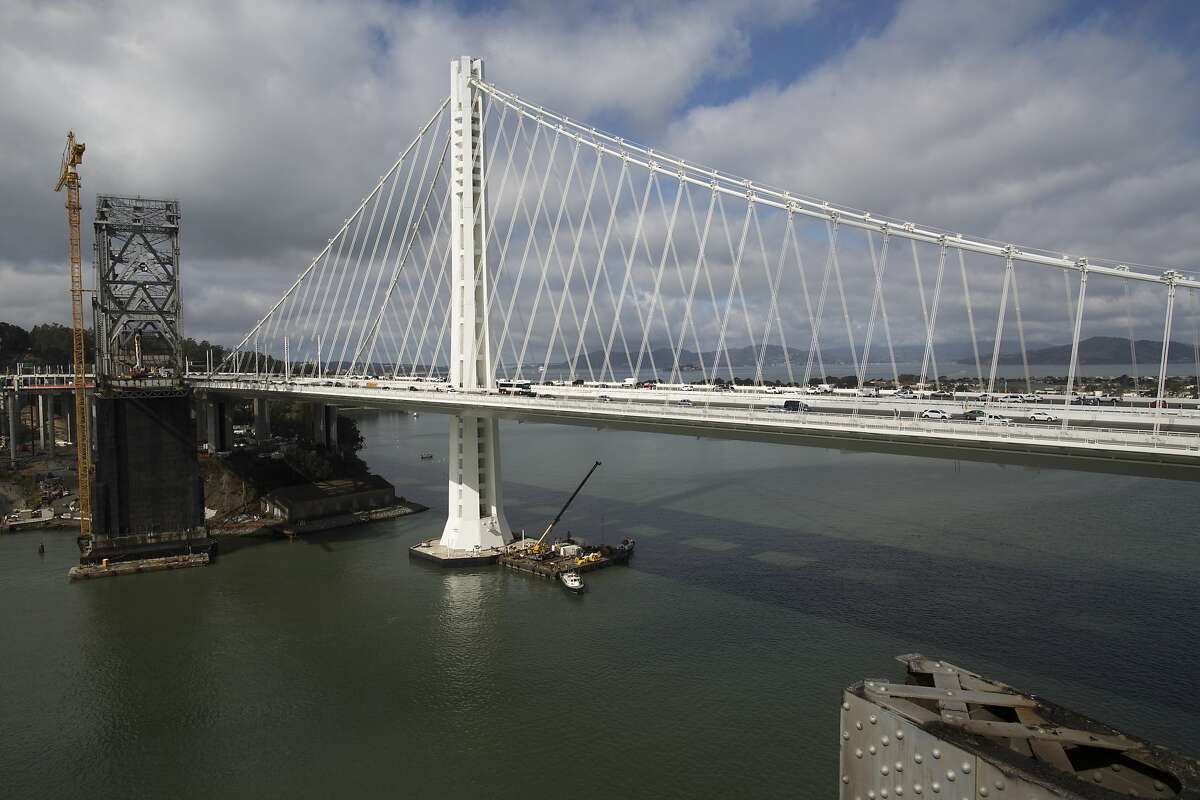 The edge of the old Bay Bridge is seen on Thursday, September 25, 2014.