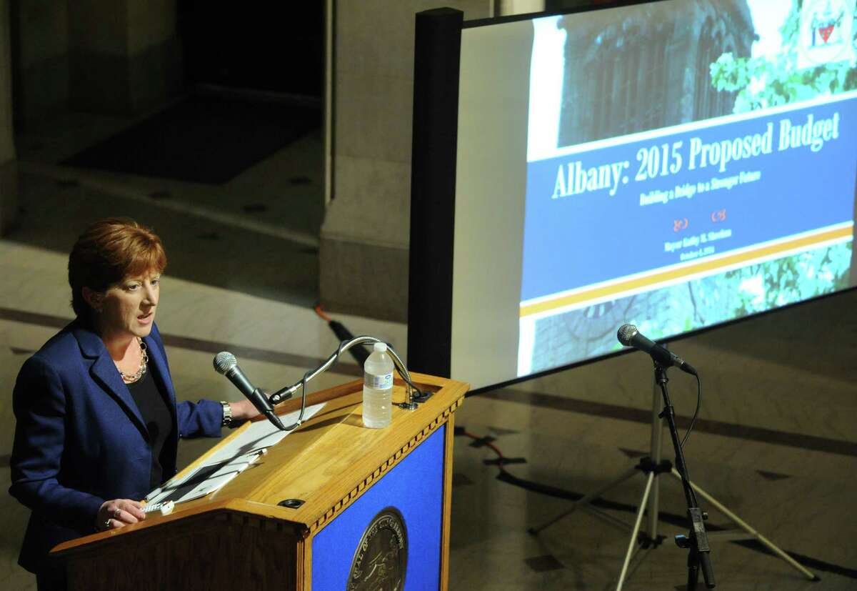 Mayor Kathy Sheehan presented the 2015 City Budget to members of the Common Council at City Hall on Wednesday Oct.1 , 2014 in Albany, N.Y. (Michael P. Farrell/Times Union)