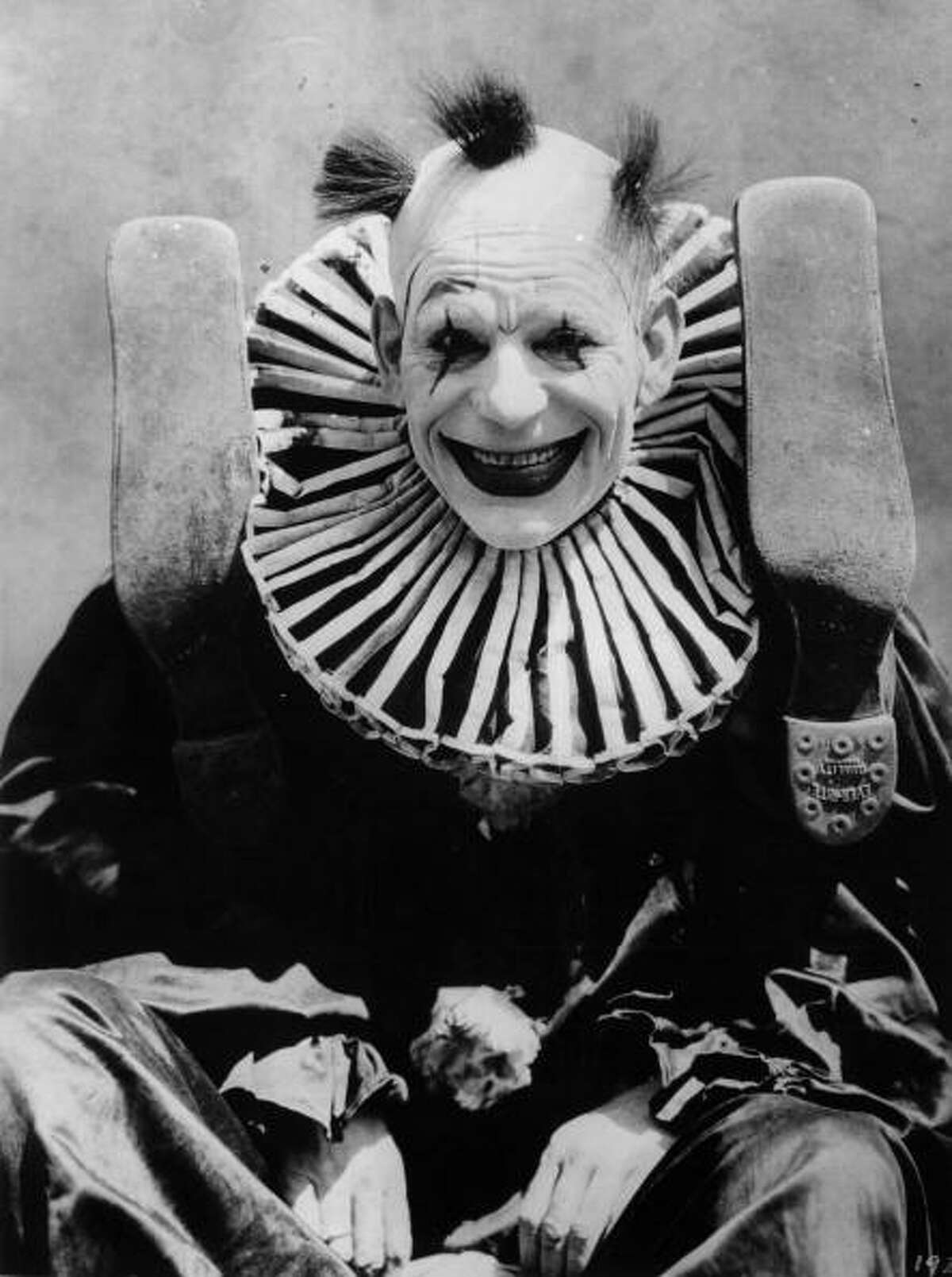 American actor Lon Chaney is seen dressed as a clown in 1924 for his role in the film "He Who Gets Slapped." How about "He Who ... NO, Just No."