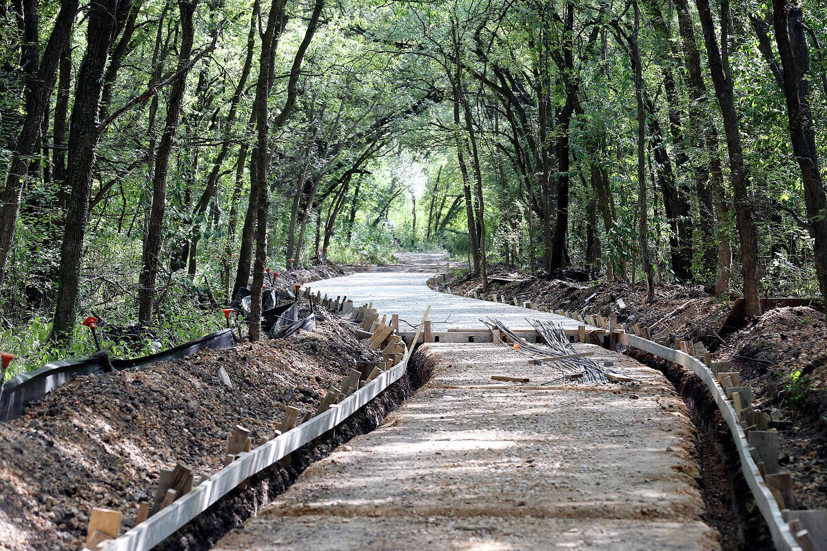 A view of the Olmos Basin Greenway Trail that is under construction Monday Oct. 6, 2014 in Olmos Park.