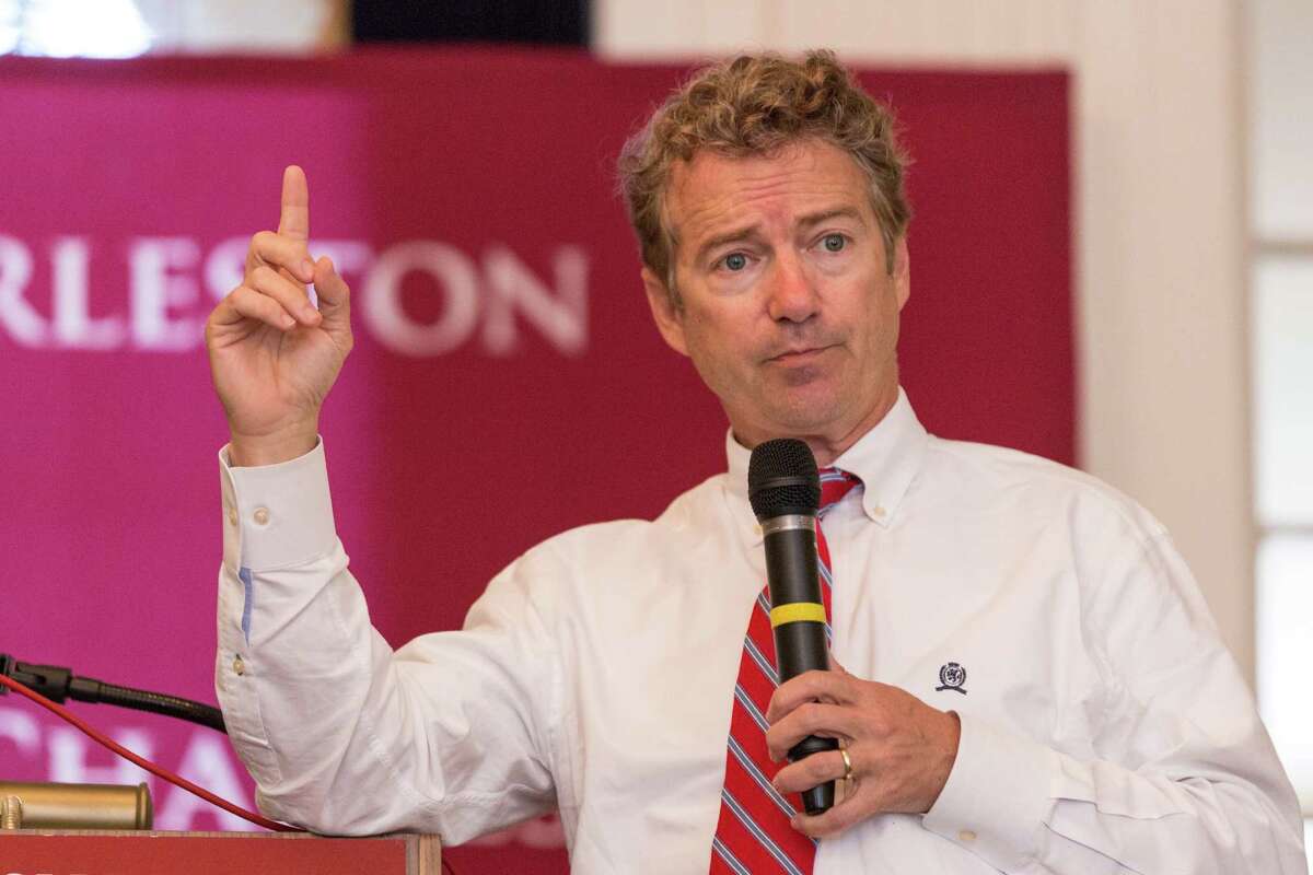 Sen. Rand Paul, a rumored Republican presidential candidate in 2016, is starring at a GOP fundraiser in Woodside on Wednesday. (Photo by Richard Ellis/Getty Images)